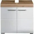 Waschbeckenunterschrank INOSIGN "Avena", weiß (asteichefarben, weiß hochglanz), B:60cm H:56cm T:34cm, Schränke, Waschtisch mit 2 Türen - Aussparung 26/8 cm - (B/T/H) 60/34/56 cm