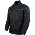 roleff Motorradjacke RO700 – Wetterfeste Textiljacke mit Protektoren, Schwarz, atmungsaktiv auch in großen Größen, in verschiedenen Farben erhältlich schwarz 4XL