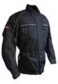 Roleff Racewear Schwarze Motorradjacke mit Protektoren, Thermofutter, Klimamembrane und Belüftungssystem für Sommer und Winter, Schwarz, Größe 4XL