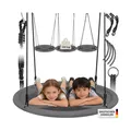 tectake Nestschaukel, 120 kg Belastbarkeit, gepolsterter Rand, Textilene-Bespannung