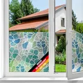 d-c-fix Fensterfolie Lisboa Blau - 45 cm x 2 m – selbstklebende Sichtschutzfolie mit modernem Muster für Glasflächen – selbsthaftend, blickdicht, dekorativ