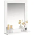 SoBuy Spiegel Wandspiegel Badspiegel mit Ablage Kosmetikspiegel FRG129-W