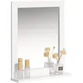 SoBuy Badspiegel, Weiß, Holzwerkstoff, 40x50x10 cm, Badezimmer, Badezimmerspiegel, Badspiegel