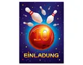 12 Einladungskarten zum 10. Kindergeburtstag Bowling Kegeln zehnte Geburtstag Mädchen Jungen