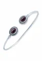 mantraroma Silberarmband RANNEKORU aus 925 Silber mit Granat (Armschmuck im Schmuckbeutel), 925 Sterling Silber Armschmuck für Damen