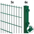 GARDEN 'N' MORE Doppelstabmattenzaun Excellent, (11-St), 5 Elemente für 10 m, LxH: 200 x 163 cm, mit 6 Pfosten grün