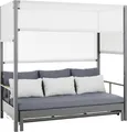 Dehner Gartenmöbel Daybed Hollywood, 3-Sitzer, inkl. Polster, 195 x 183 x 195 cm, Aluminium / Stahl / Polyester, schwarz /grau