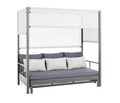 Dehner Gartenmöbel Daybed Hollywood, 3-Sitzer, inkl. Polster, 195 x 183 x 195 cm, Aluminium/Stahl/Polyester, schwarz/grau
