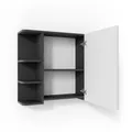 Vicco Badspiegelschrank Fynn, Anthrazit, 79.6 x 64 cm, mit Spiegel und offenen Ablagen zur Wandmontage