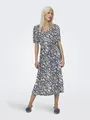 Sommerkleid "ONLHALIA S/S MIDI DRESS WVN NOOS", Gr. XS (34) - N-Gr, Night Sky AOP:CAROLINE FLOWER N-Gr