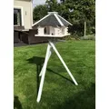 DSH DEKO SHOP HANNUSCH Vogelhaus Vogelhaus, Vogelhäuschen, Futterhaus V 20 Stein weiss mit Vogelhausständer