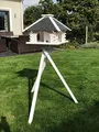 Deko-Shop-Hannusch Vogelhaus, Vogelhäuschen, Futterhaus V 20 Stein Weiss, Vogelhausständer:mit Vogelhausständer, Solarbeleuchtung:mit Solarbeleuchtung