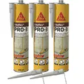 Sikaflex-PRO-3 witterungsfester Dichtstoff; Dichtmasse, 300ml, 3er Set + Spitzen