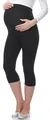 Be Mammy 3/4 Umstandsleggings aus Viskose BE-03 (Schwarz, XXL)