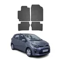OMAC Gummi Fußmatten kompatibel mit Kia Picanto 2017-2021 Automatten Gummi Schwarz 4tlg