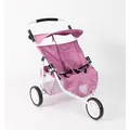 Bayer Chic 2000 697 62 Jogger 3-Rad-Puppenwagen für Zwillingspuppen, Jeansrosa