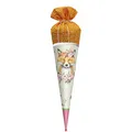 ROTH Schultüte Lieblingsstück - Funny Fuchs 70 cm groß - rund Stoffschultüte Spitze