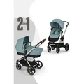 Cybex EOS Lux Kinderwagen (2-in-1 Kinderwagen), Cybex Kinderwagen Gestell: Taupe, Farbe: Stormy Blue