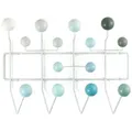 Vitra Wandgarderobe Hang it all Holzkugeln weiß/blau, Designer Charles & Ray Eames, 37x50x17 cm