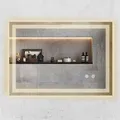 Tectake Rechteckiger Led Badezimmerspiegel Clara Rahmenloses Design In 3 Größen Dimmbare Beleuchtung In 3 Lichtfarben 50 x 70 cm 50 x 70 cm Anthrazit