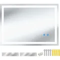 LED-Badezimmerspiegel Clara, dimmbar, mit 3 Lichtfarben - 50 x 70 cm - Dunkelgrau