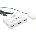 InLine KVM Switch, 2-fach, HDMI, USB, mit Audio, integr. Kabel (62612I)
