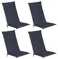 Beautissu 4er Set Gartenstuhlauflage Loft HL Dunkelblau, 120x50x6cm