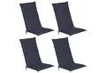 Beautissu Hochlehnerauflage 4er Set Gartenstuhlauflage Loft HL Dunkelblau, 120x50x6cm, Polster Auflage, Sitzpolster & Sitzkissen für Hochlehner Gartenmöbel