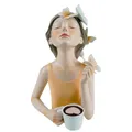 formano Deko Büste Dame modern Dekofigur Frauenbüste Polyresin Handbemalt 26 cm Stilvolle Wohnaccessoires mit Schmetterlingen Elegante Tisch- & Regaldekoration
