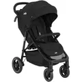 Joie Buggy Litetrax, Schwarz, Textil, 58x103x93.6 cm, EN 1888, Feststellbremse, Fußstütze abklappbar, Federung, 5-Punkte-Gurt, für Babyschale geeignet, Griff in Lederoptik, Transportsicherung, Einhand-Faltmechanismus, abnehmbarer Schutzbügel, Baby on Tour, Kinderwagen, Buggys