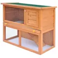 vidaXL Kleintierkäfig Kaninchenstall Kleintierhaus Hasenstall 1 Tür Holz braun