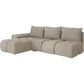 Mirjan24 Ecksofa, Beige, Textil, 5-Sitzer, Ottomane links,L-Form, 270x183 cm, Wohnzimmer, Sofas & Couches, Wohnlandschaften, Ecksofas
