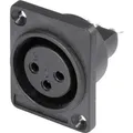 Hicon - Hi-x3df-p Xlr-steckverbinder Flanschbuchse, Kontakte Gerade Polzahl: 3 Schwarz 1 St.