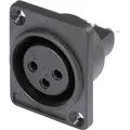 Hicon HI-X3DF-P XLR-Steckverbinder Flanschbuchse, Kontakte gerade Polzahl: 3 Schwarz 1 St.
