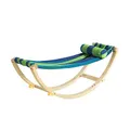 SoBuy Kinderhängematte mit Sicherheitsstopper Hängematte Schaukelliege Schaukel für Kinder Kinderstuhl Kinderzimmer Holz Hängesack Kinder Bunt BHT ca. 122x48x36cm KMB16-J