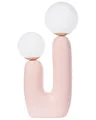 BELIANI Tischlampe Pastellrosa Harz 40 cm Hoch mit Schirm Kugelform 2-Flammig Langes Kabel mit Schalter Modern Schlafzimmer Wohnzimmer Nachttischlampe