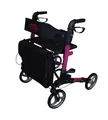 Antar Aluminium leicht faltbar Reise Rollator AT51006 - Lila/Pink