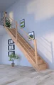 Holztreppe Mykonos Gerade-Eiche-Holz-Holz Design Geländer-links-mit Setzstufen