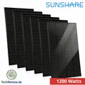 1200W Balkonkraftwerk Solarmodule Set – 6x Sunshare RAY 200W Solar