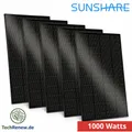 1000W Balkon Solaranlage Set 5x Sunshare RAY 200W Solar Module