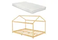 en.casa Kinderbett (2-tlg., Bett und Matratze), »Vindafjord« Haus-Optik Bambus 160x200cm mit Matratze