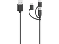 HAMA Micro-USB-Kabel, 3in1, inkl. Adapter auf USB-C & Lightning, 0.75 m Kabel, 0,75 m