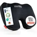Blumtal Memory Foam Sitzkissen hart - Keilkissen zur Rückenentlastung - atmungsaktives Steißbeinkissen 90-130 kg + Zwei waschbare Bezüge in hart - Schwarz