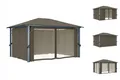 Pavillon Gartenzelt Mit Vorhang 400x300 Cm Taupe Aluminium