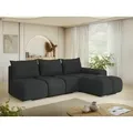 MIRJAN24 Ecksofa Bestii, mit Schlaffunktion und Bettkasten, Rückenlehne in Form beweglicher Kissen schwarz