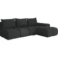 MIRJAN24 Ecksofa Bestii, mit Schlaffunktion und Bettkasten, L-Form Sofa (Velo 636, Ecksofa: Rechts) - Schwarz
