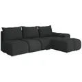 Mirjan24 Ecksofa, Schwarz, Textil, 5-Sitzer, Ottomane rechts,L-Form, 270x183 cm, Wohnzimmer, Sofas & Couches, Wohnlandschaften, Ecksofas