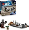 LEGO Star Wars Der Mandalorianer und Grogu auf ihrem Speeder Bike Fahrzeug 75436