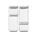 Brabantia International B.V. Brabantia Vorratsdosenset mit Deckel, 4-teilig, Vorratsbehälter ideal für die sorglose Aufbewahrung, 1 Set, 2 x 0,7 2 x 1,6 Liter, Light Grey 122569