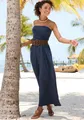 Maxikleid, mit schmalem Oberteil und Taschen, schulterfrei, Sommerkleid, Basic, Gr. 38 - N-Gr, marine N-Gr
